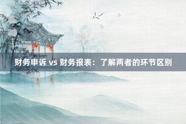 财务申诉 vs 财务报表：了解两者的环节区别